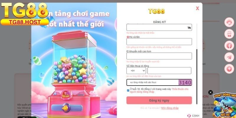 Đăng ký TG88